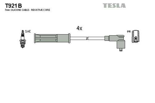 TESLATECHNICS T921B Комплект проводов! Renault Symbol 1.4i 00>