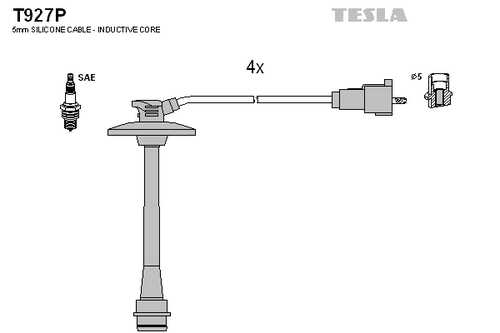 TESLA T927P Комплект проводов! Toyota Avensis/Camry/Picnic 2.0-2.2i 96>