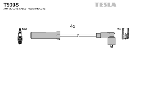 TESLA T930S Комплект проводов зажигания