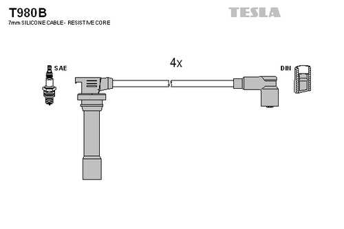 TESLA T980B Комплект проводов! Mazda 323 1.5i 94-98