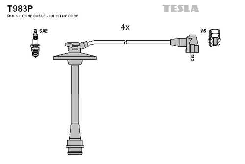 TESLA T983P Комплект проводов! Toyota Camry/Carina 2.0/2.2i 91-00