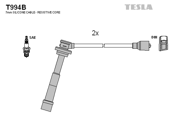 TESLA T994B Комплект проводов! Suzuki Ignis/Liana/SX4, Fiat Sedici 1.3-1.6i 01>