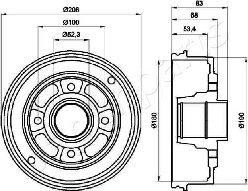 JAPANPARTS TA0707 Тормозной барабан