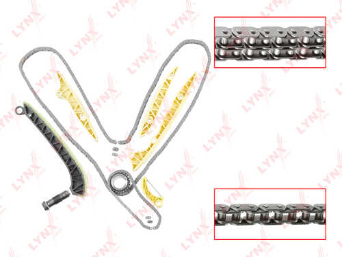 LYNX TK-0123 к-кт цепи ГРМ! двухрядная, звен.=216 MB W203/W204/CL204/S204/C219/W211/R230 2.5/3.0/3.5 06>