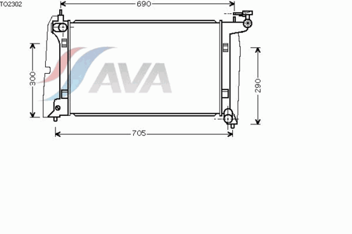 AVA TO2302 Радиатор системы охлаждения! Toyota Corolla 1.4/1.6 01>