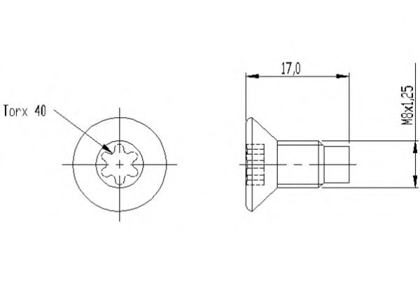 TEXTAR TPM0004 Болт тормозного диска! M8x1,25 MB/Mitsubishi/Nissan/Opel