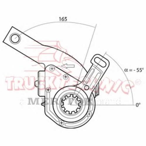 TRUCKTECHNIC TT70.02.660 Трещетка автом. лев. задн. 1 отв. 10 зубцовscania, DAF, LEYLAND, NEOPLAN, MERITOR