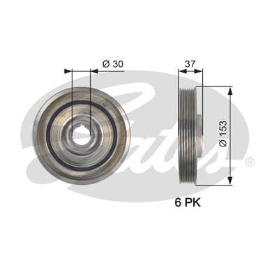 GATES TVD1090 Шкив коленвала! Citroen C4/C5, Peugeot 307/407 2.0HDi 04>