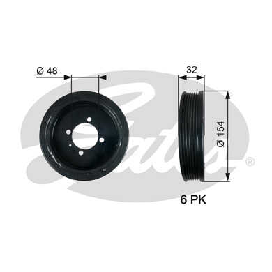 GATES TVD1130 Шкив коленвала OP ASTRA H, CORSA D, MERIVA, ZAFIRA