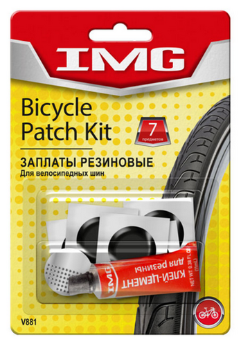 IMG V881 Набор для ремонта велосипедных шин (5 заплат+терка) (10702070/090718/0094044/01, китай)