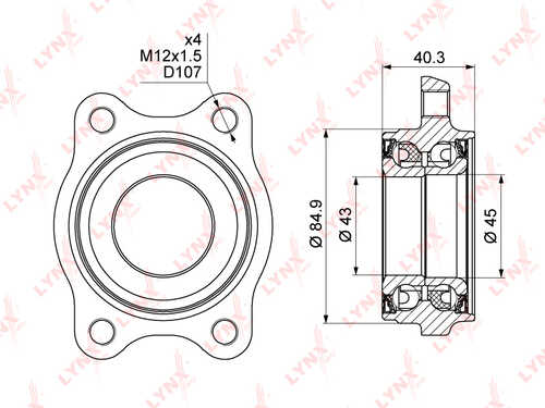 LYNX WB-1001 Комплект подшипника ступицы колеса