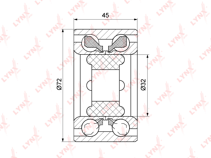 LYNX WB-1113 Подшипник ступицы пер.! Toyota Altezza/Lexus IS200/300 GXE10/JCE10