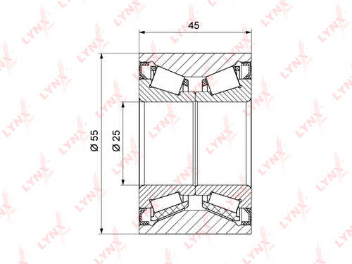 LYNX WB-1204 Подшипник ступицы auto;Комплект подшипника ступицы колеса