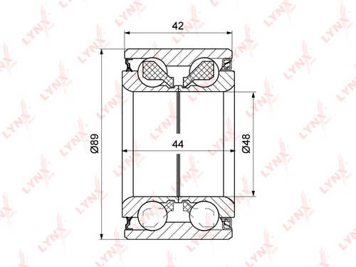 LYNX WB-1251 Подшипник полуоси задней (44/42x48x89) TOYOTA Land Cruiser(100) 4.2D-4.7 98-07, LEXUS LX470