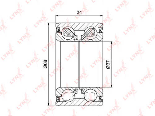 LYNX WB-1519 Подшипник полуоси задней (34x37x68) MITSUBISHI Pajero Pinin 1.8 99-07