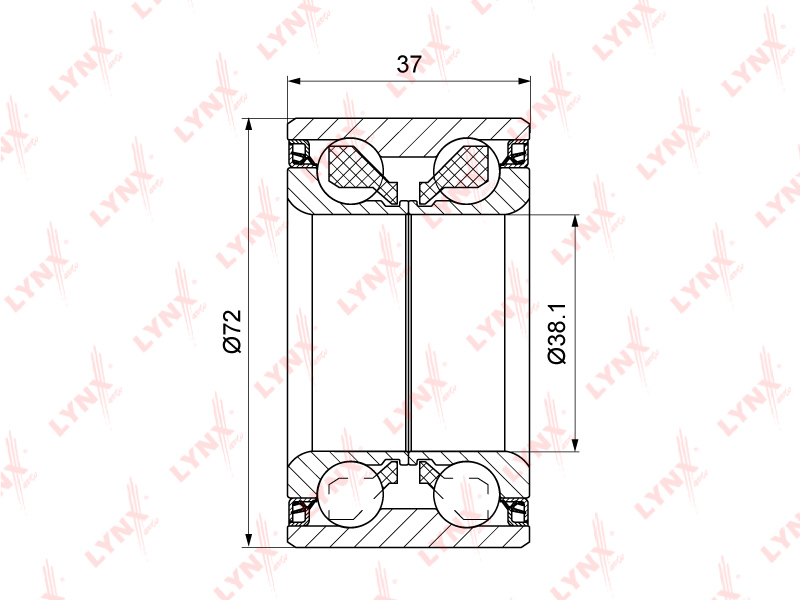 LYNX WB-1541 Подшипник ступицы передний (37x38x72)