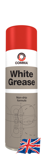 COMMA WGR500M WHITE GREASE (500ml) смазка литиевая! 500ml спрей, белая, водо- и жаростойкая