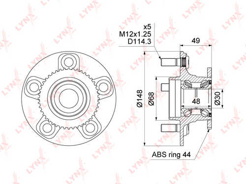 LYNX WH-1048 Комплект подшипника ступицы задней! Nissan Primera P12 all 02>