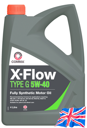 COMMA XFG4L 5W40 X-FLOW TYPE G (4L) масло моторное! синт. API SL/CF, ACEA A3/B4, MB 229.1, VW 502/505 00