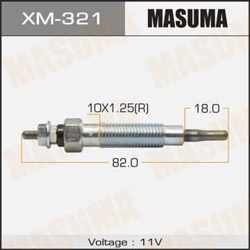 MASUMA XM321 Свеча накаливания! 11V Mitsubishi Galant 2.0TD 92-04/Pajero 2.5TD 90>