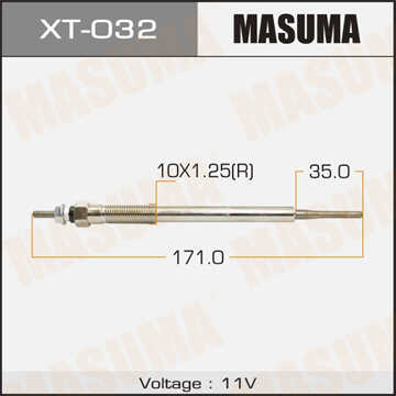 MASUMA XT032 Свеча накаливания! Toyota Avensis/Hiace/Corolla/Previa/RAV4/Land Cruiser 2.0/3.0D 99>