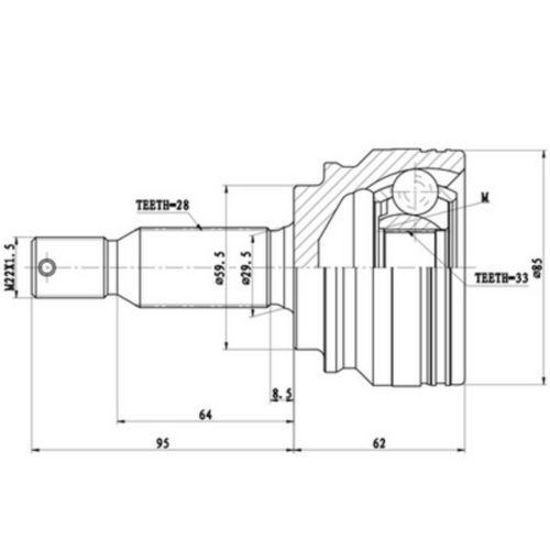 ZIKMAR Z87207R ШРУС наружный MITSUBISHI ASX GA (10-16)