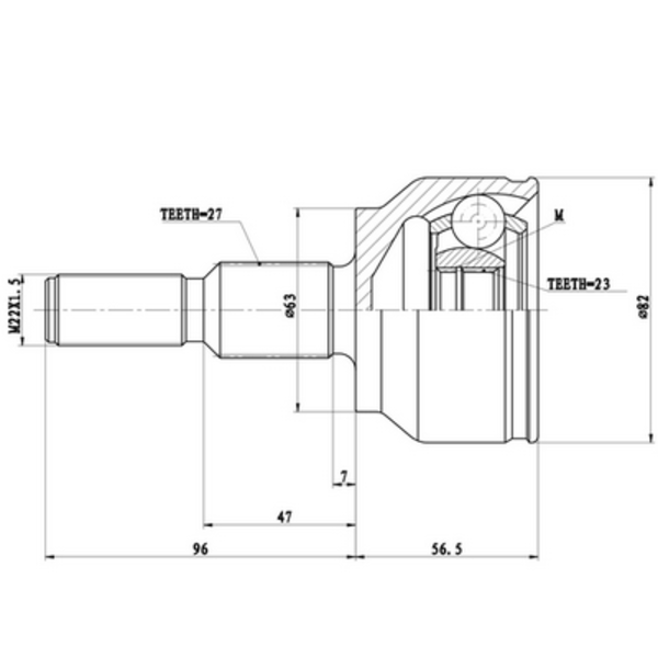 ZIKMAR Z87433R ШРУС наружний перед прав/лев