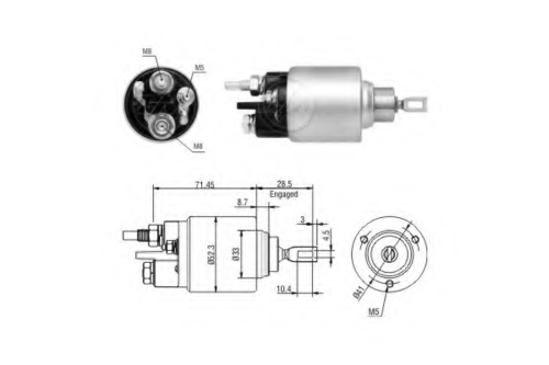 ERA ZM1379 Втягивающее реле Renault Laguna 01>/Megane 02>/Scenic 99-03/Trafic 01> 1.8/2.0i